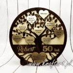 Personalizowane drzewko życzeń na 50 urodziny z serduszkami