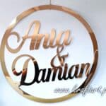 Koło z imionami Pary Młodej z lustra | Dekoracja ślubna Kraftart 💍
