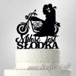 Topper na tort ślubny z motocyklem i parą