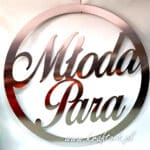 Koło dekoracyjne z napisem Młoda Para z lustrzanego akrylu