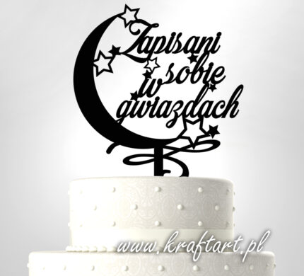 Topper na tort "Zapisani w Gwiazdach" 🌙✨ – Magiczny Ślub!