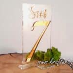 numer stołu weselnego akryl złoty